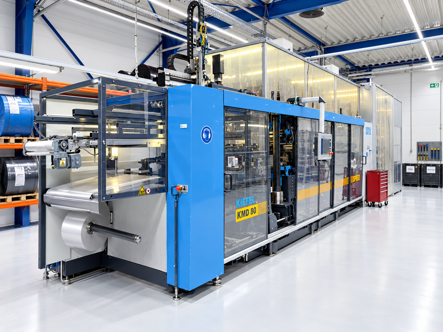 Thermoforming of roll material.