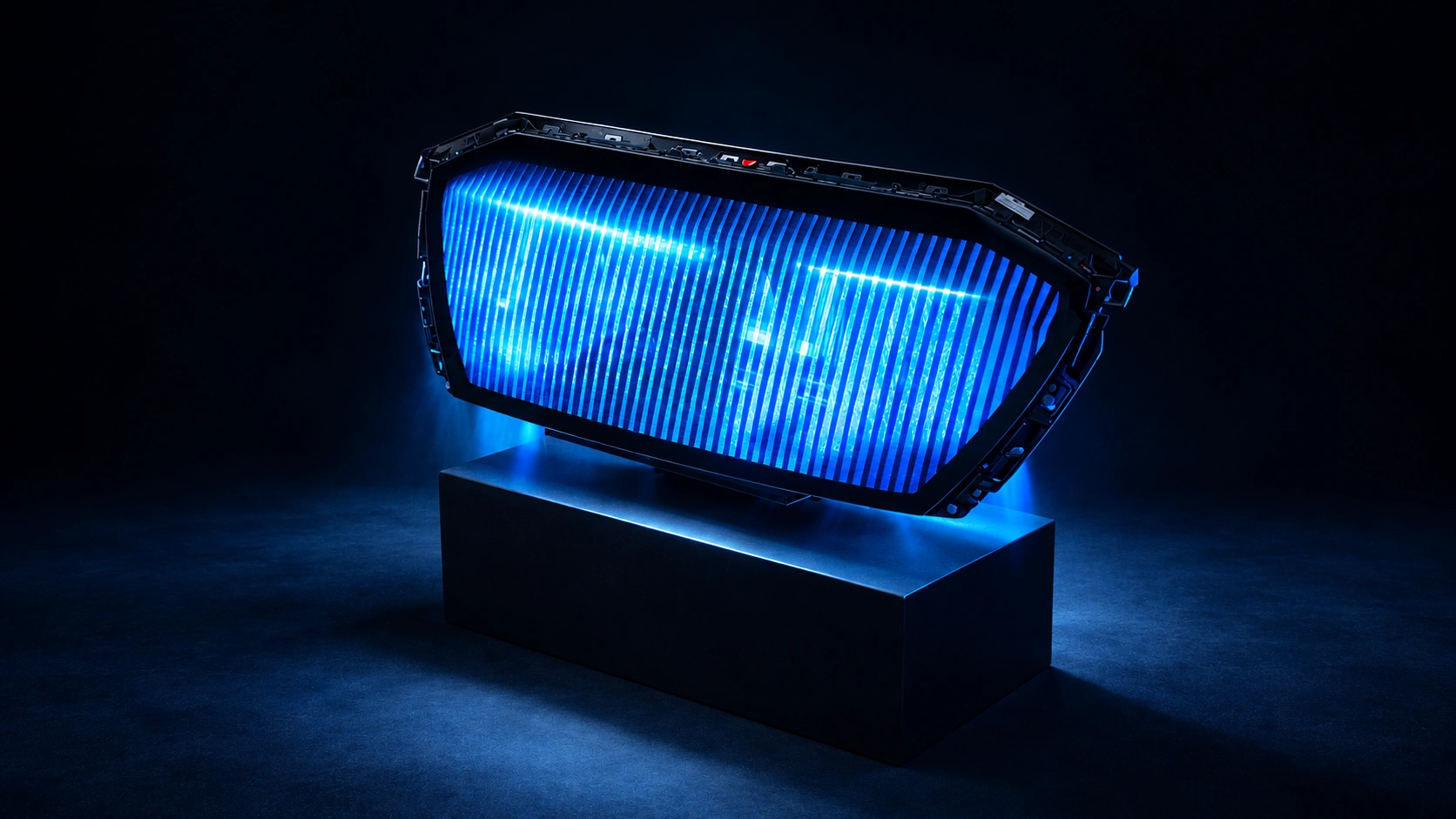 Blau beleuchtetes Frontpanel